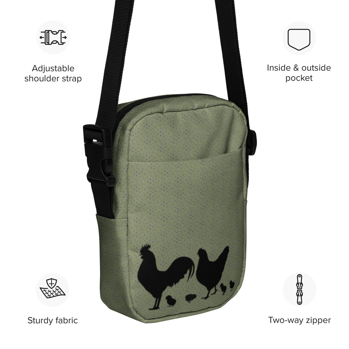 Casual Chicken Utility Crossbody Bag