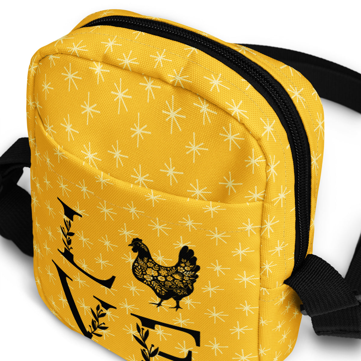 Yellow Chicken Love Utility Crossbody Bag