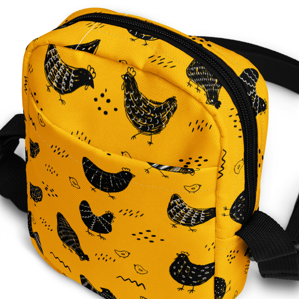 Vintage Yellow Chicken Utility Crossbody Bag