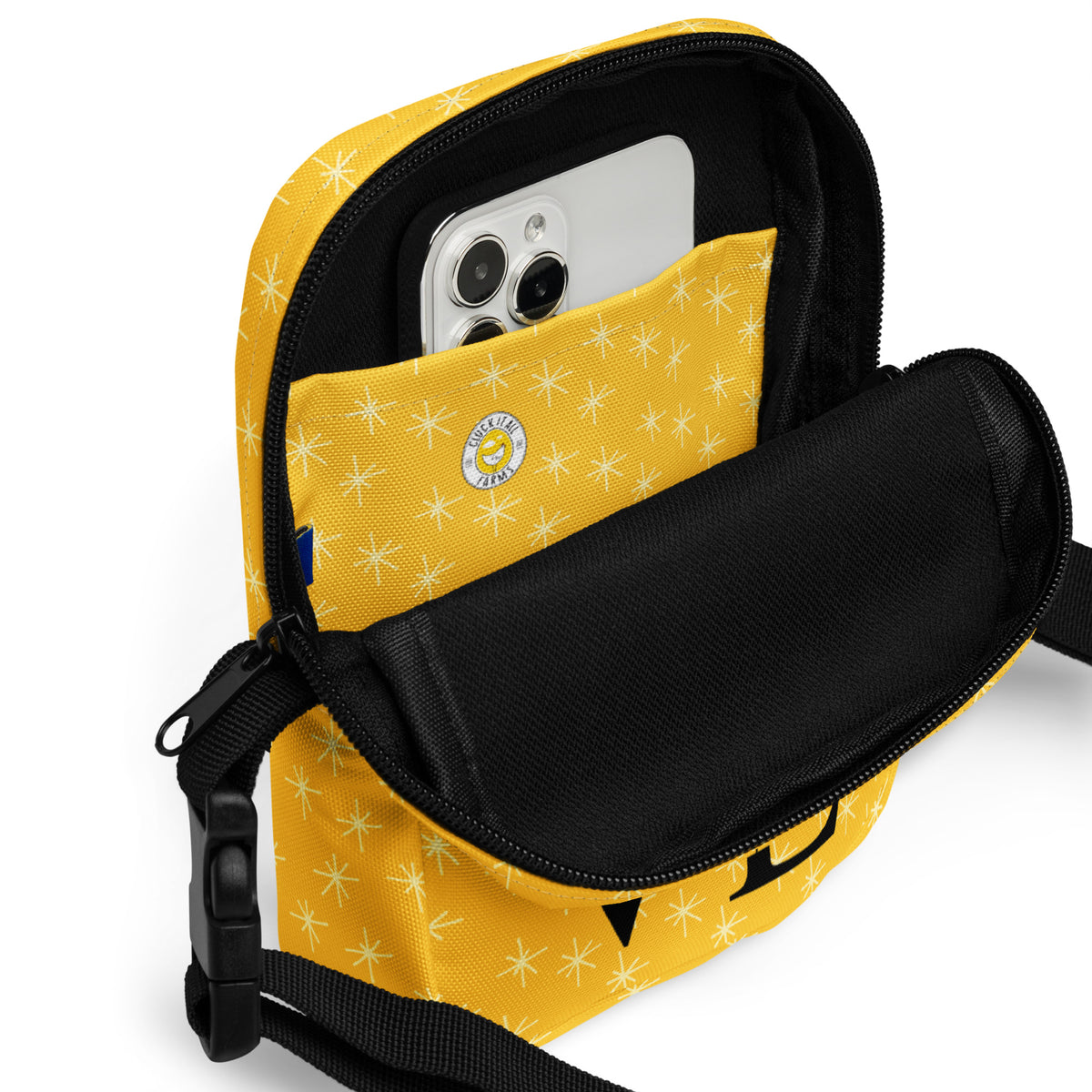 Yellow Chicken Love Utility Crossbody Bag