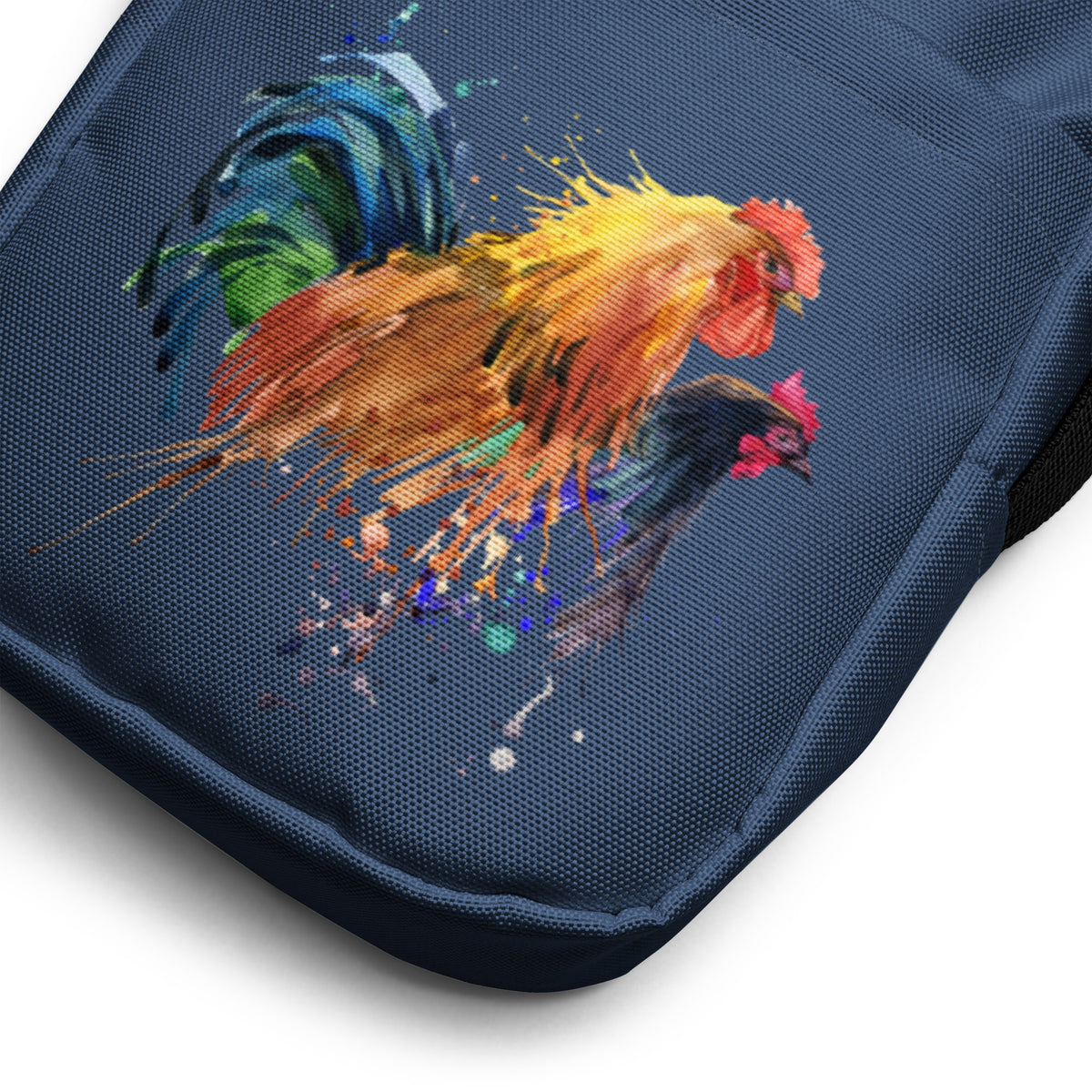 Watercolor Chicken Portrait Utility Crossbody Bag