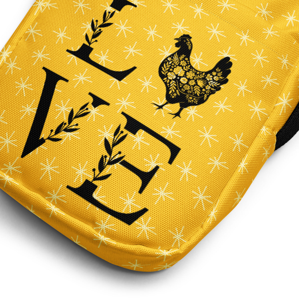 Yellow Chicken Love Utility Crossbody Bag