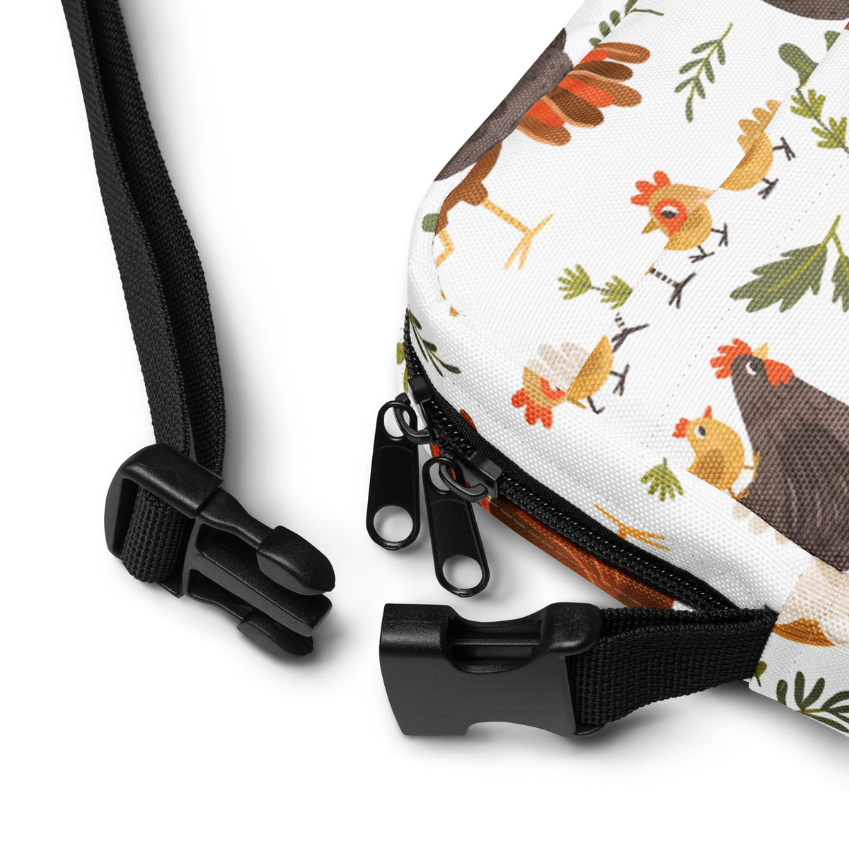 Whimsical Chicken Utility Crossbody Bag