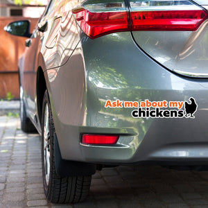 Ask Me About My Chickens Sticker - Cluck It All Farms