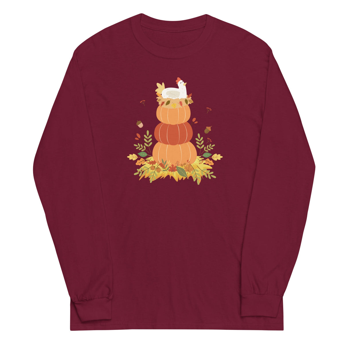 Autumn Laying Hen Unisex Long Sleeve Shirt - Cluck It All Farms