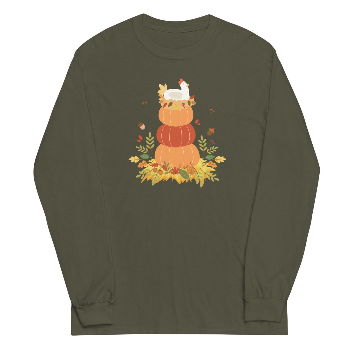 Autumn Laying Hen Unisex Long Sleeve Shirt - Cluck It All Farms