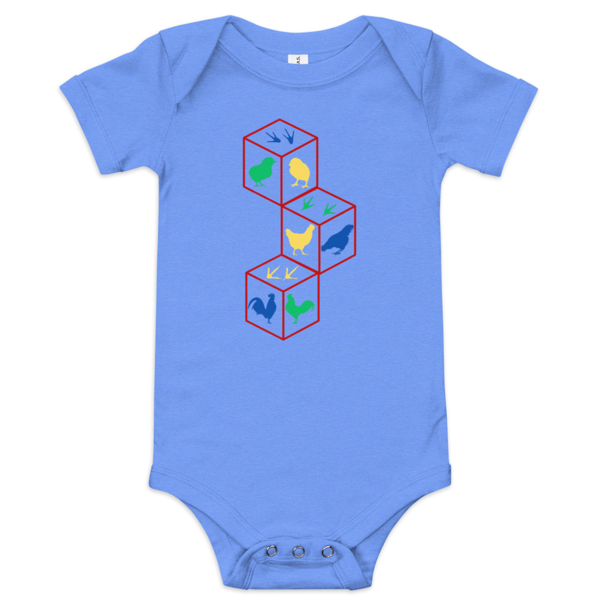 Chicken Building Blocks Baby Short Sleeve Onesie