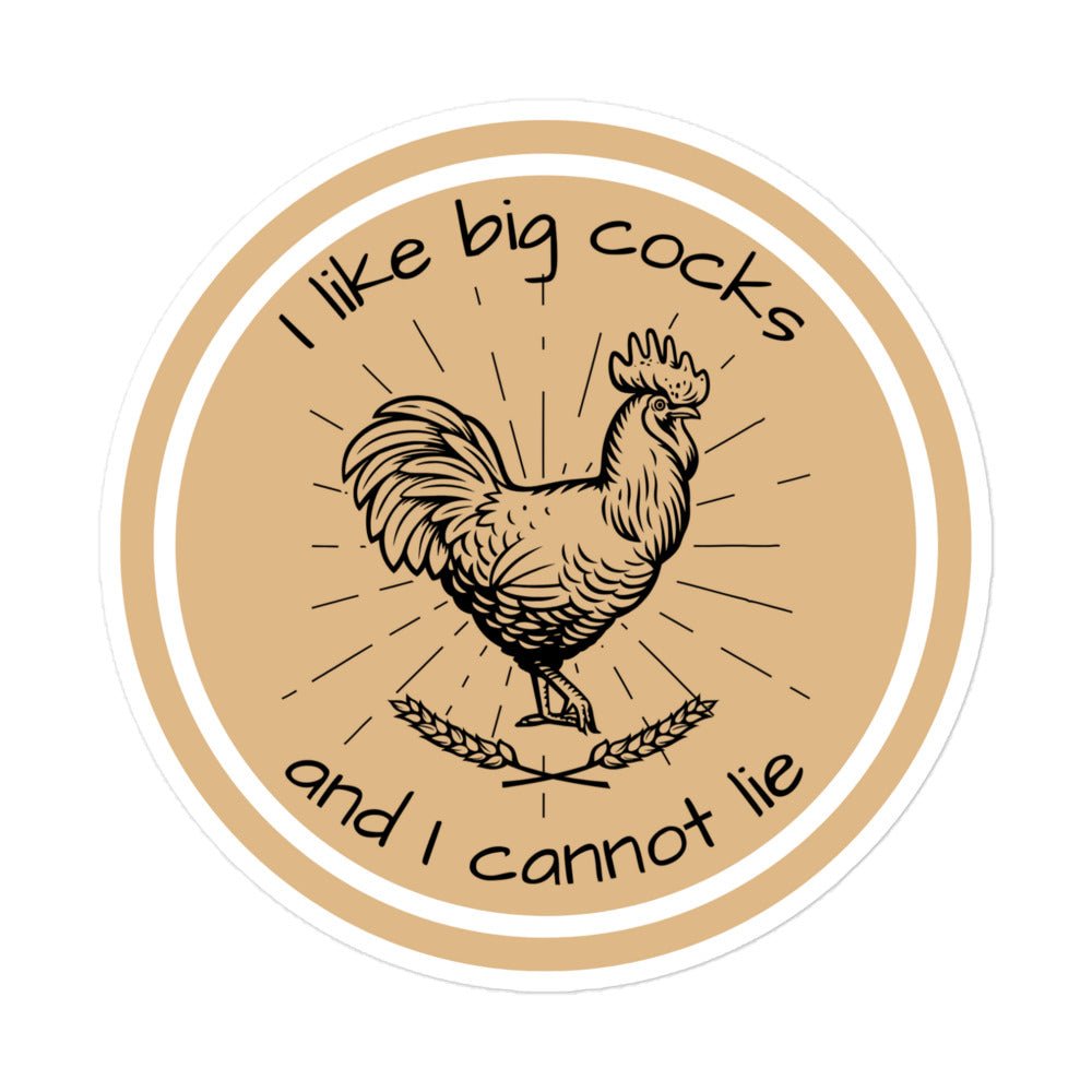 Chicken Big Cocks Sticker - Cluck It All Farms
