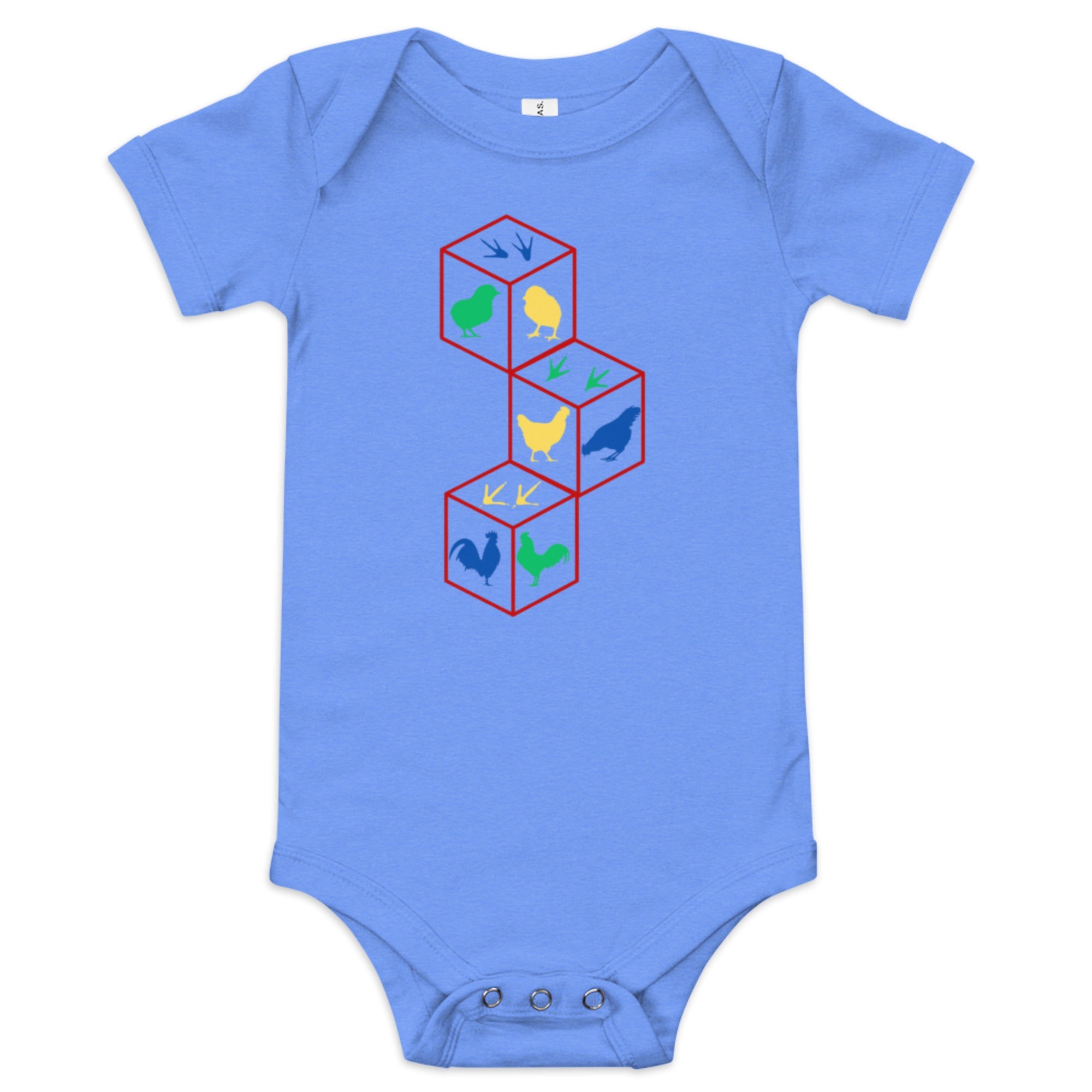 Chicken Building Blocks Baby Short Sleeve Onesie - Cluck It All Farms