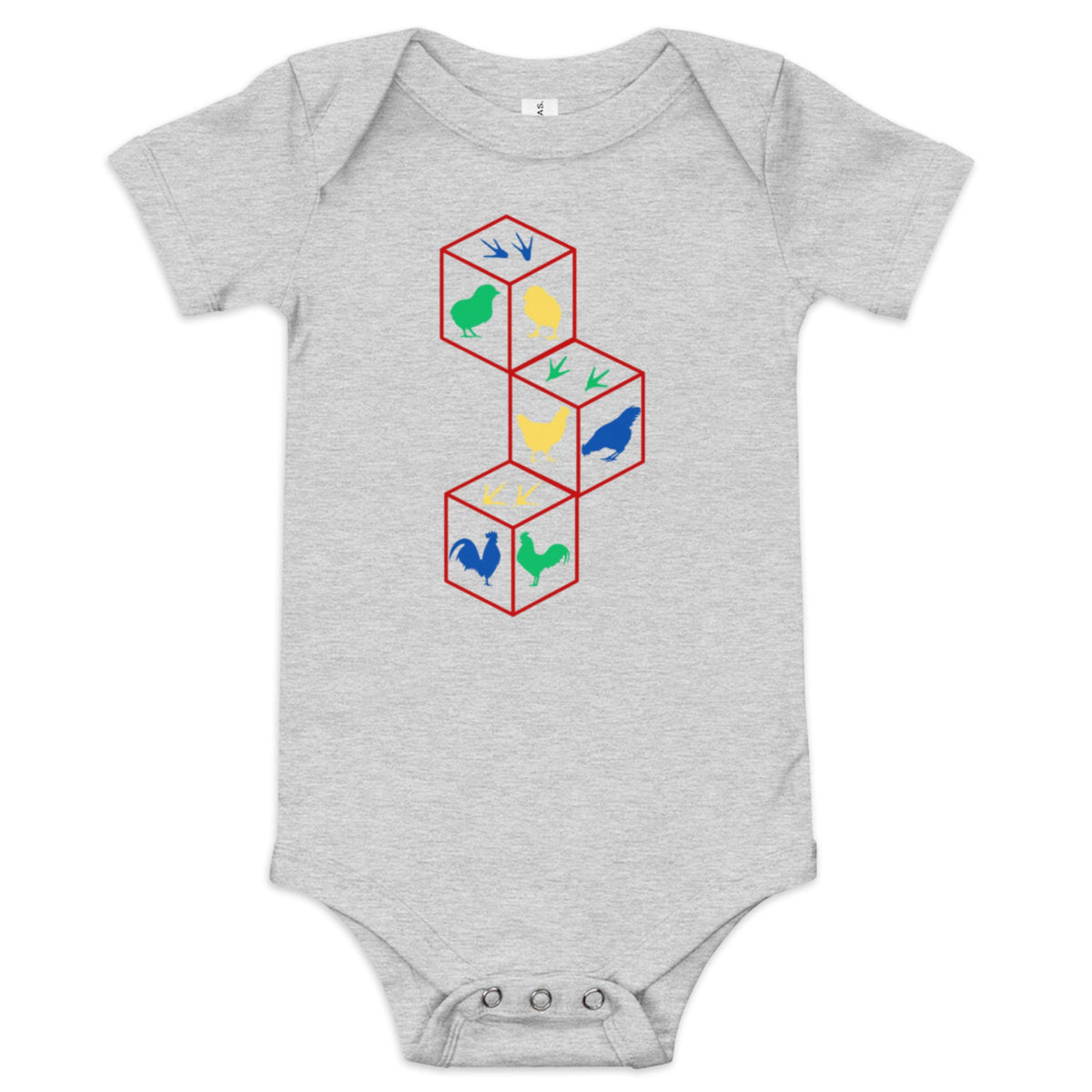 Chicken Building Blocks Baby Short Sleeve Onesie - Cluck It All Farms