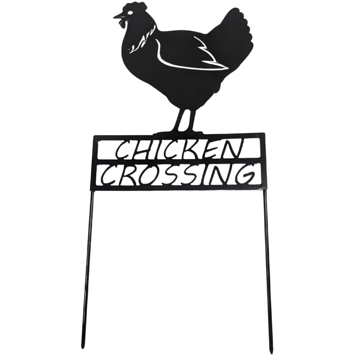 Chicken Crossing Metal Yard Sign - Cluck It All Farms