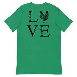 Chicken Love BACK PRINT Unisex T-Shirt - Cluck It All Farms