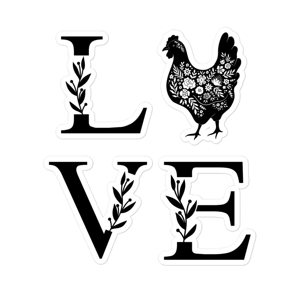 Chicken Love Sticker - Cluck It All Farms