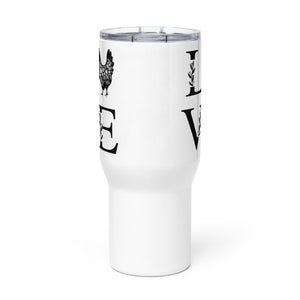 Chicken Love Travel Mug With Handle - Cluck It All Farms