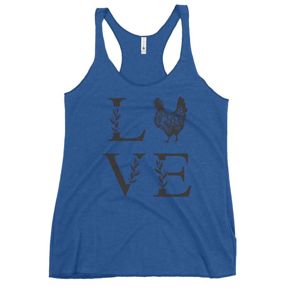 Chicken Love Women&#39;s Racerback Tank - Cluck It All Farms