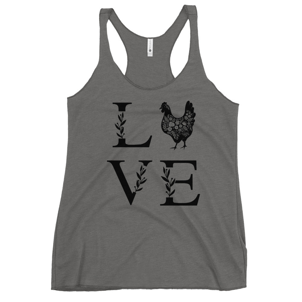 Chicken Love Women's Racerback Tank - Cluck It All Farms
