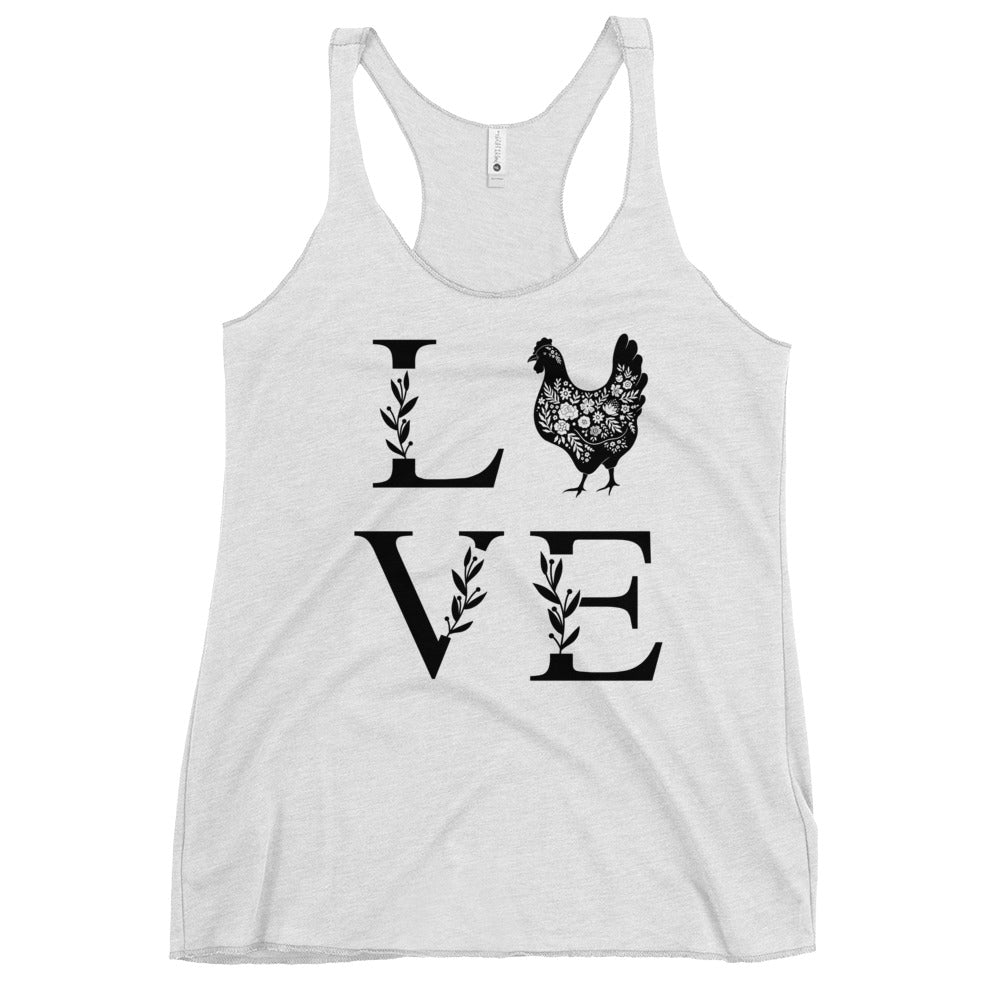 Chicken Love Women&#39;s Racerback Tank - Cluck It All Farms