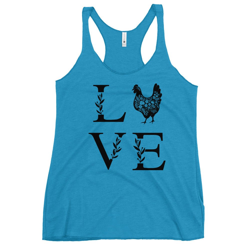 Chicken Love Women&#39;s Racerback Tank - Cluck It All Farms