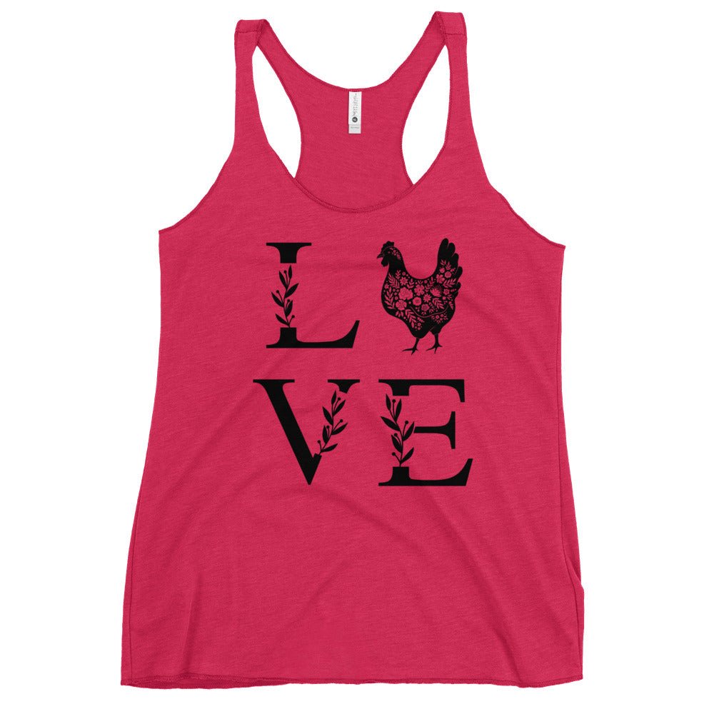 Chicken Love Women&#39;s Racerback Tank - Cluck It All Farms