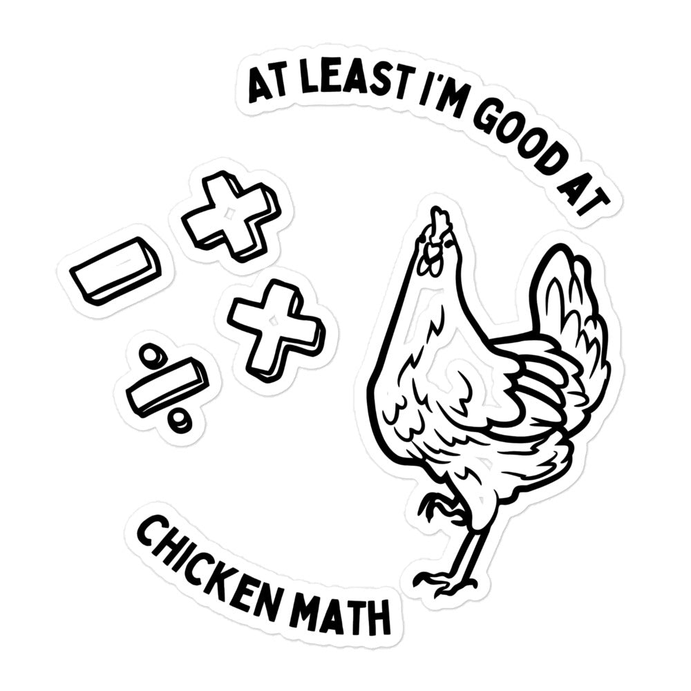 Chicken Math Bubble - Free Stickers - Cluck It All Farms