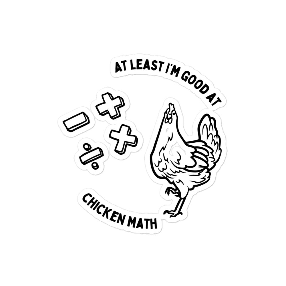 Chicken Math Bubble - Free Stickers - Cluck It All Farms