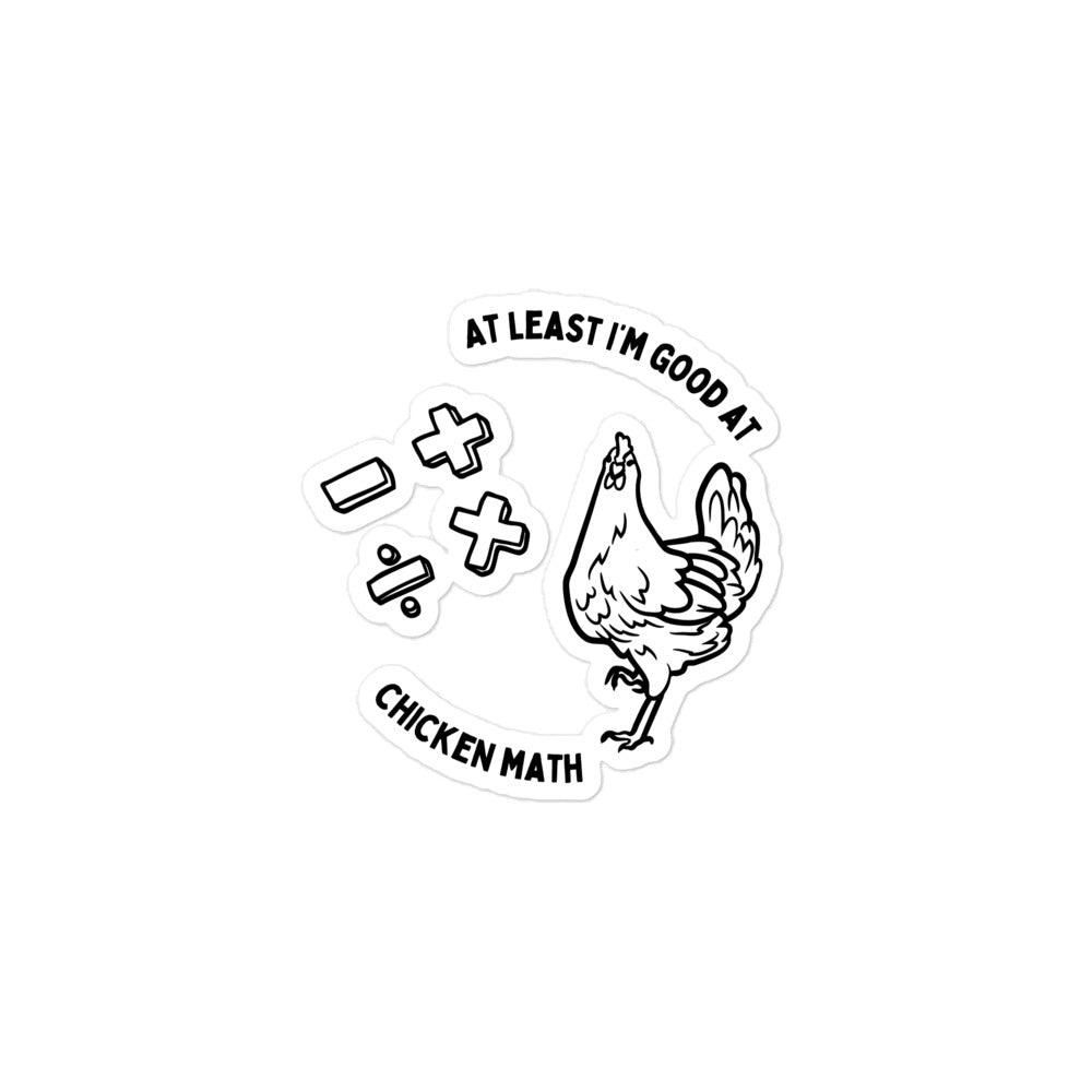 Chicken Math Bubble - Free Stickers - Cluck It All Farms