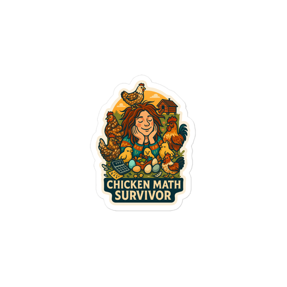 Chicken Math Survivor Sticker (3" x 3") - Cluck It All Farms