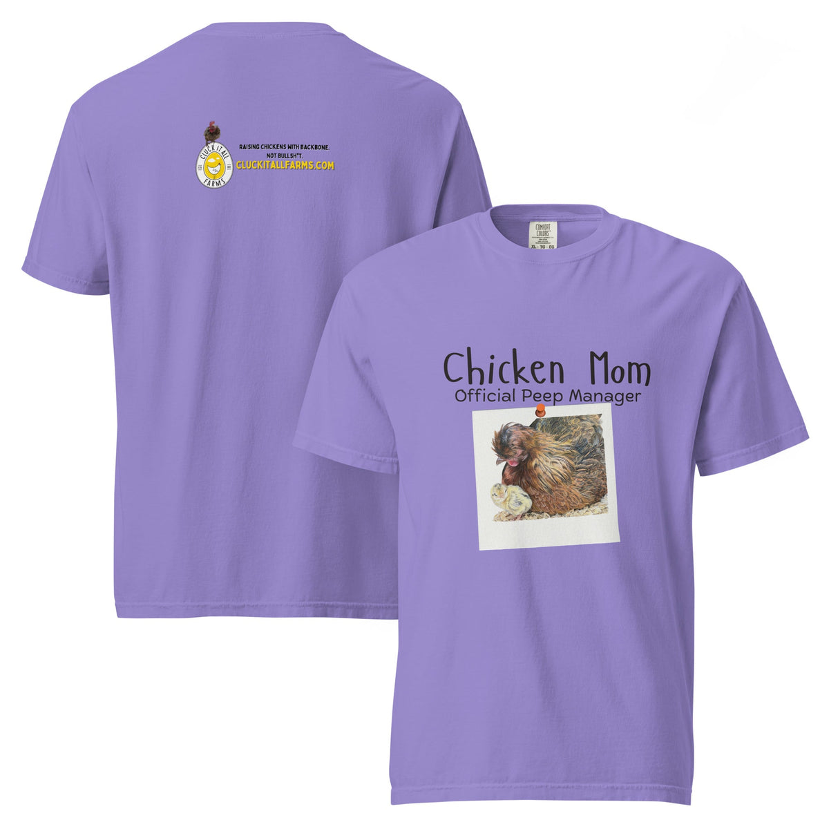 Chicken Mom — Official Peep Manager Tee (Shetland Hen & Chick) - Cluck It All Farms