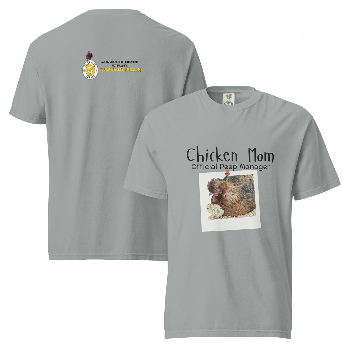 Chicken Mom — Official Peep Manager Tee (Shetland Hen & Chick) - Cluck It All Farms