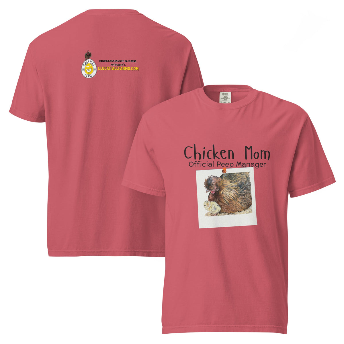 Chicken Mom — Official Peep Manager Tee (Shetland Hen & Chick) - Cluck It All Farms