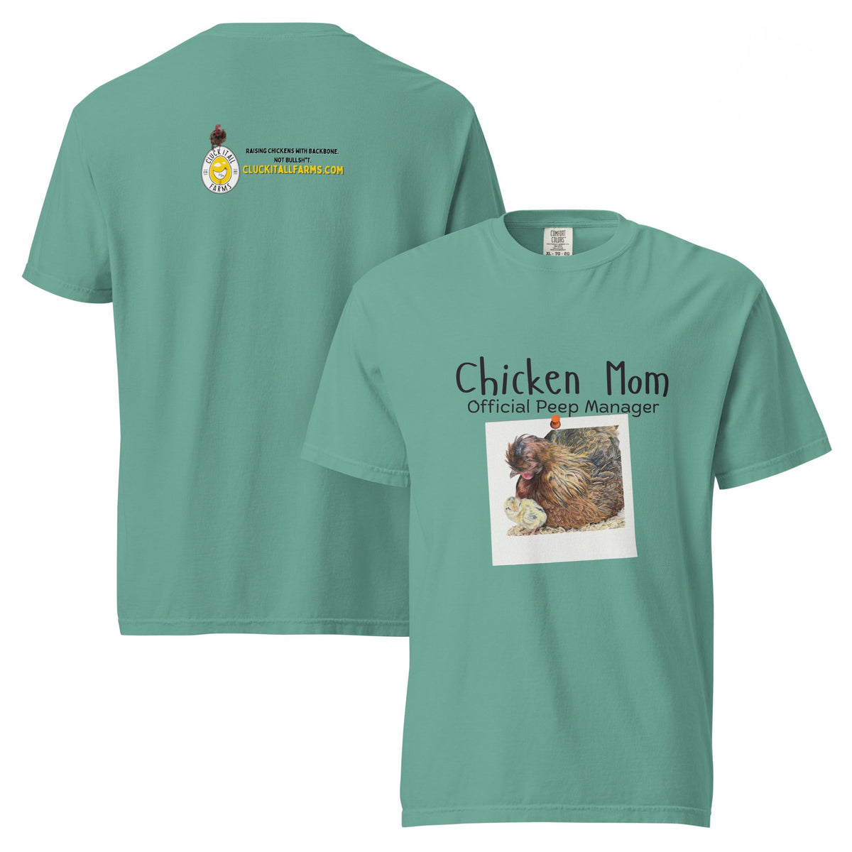 Chicken Mom — Official Peep Manager Tee (Shetland Hen & Chick) - Cluck It All Farms