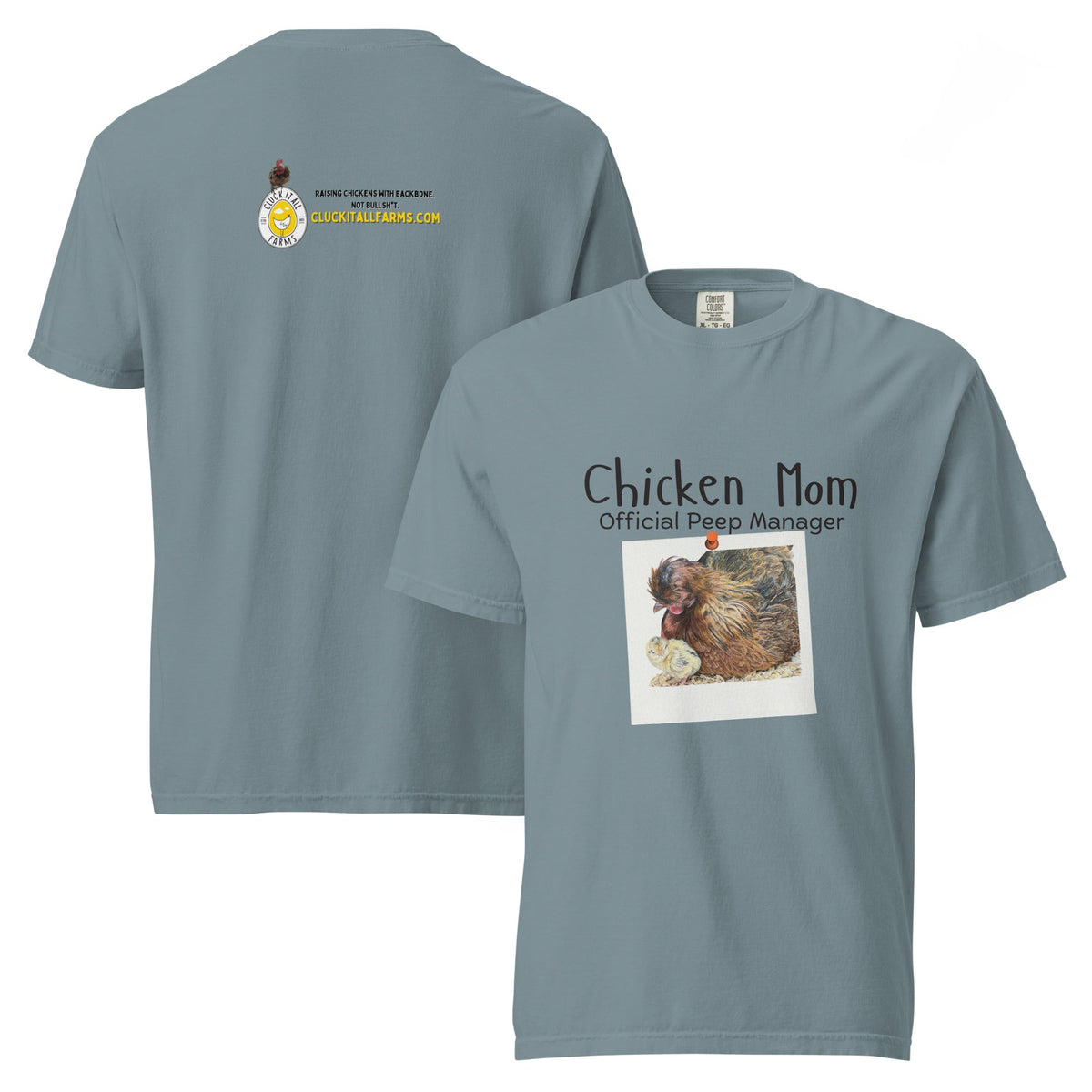 Chicken Mom — Official Peep Manager Tee (Shetland Hen & Chick) - Cluck It All Farms