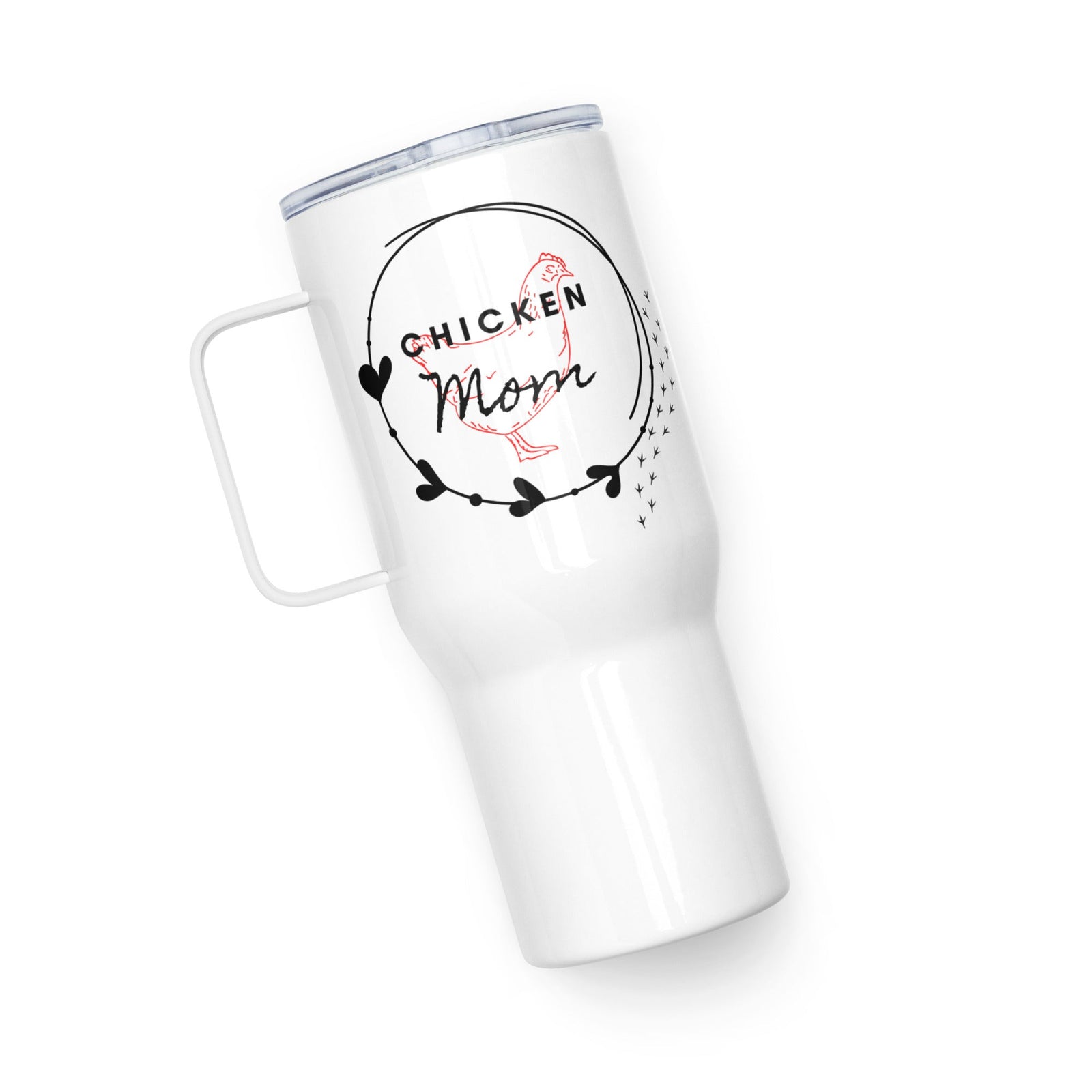 Chicken Mom Travel Mug With Handle - Cluck It All Farms