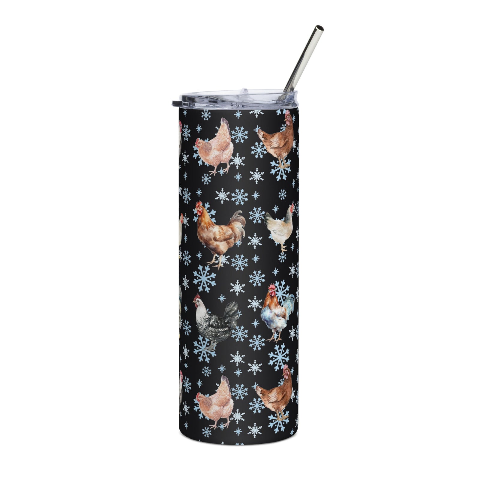 Chicken Snowflakes Stainless Steel Tumbler - Cluck It All Farms