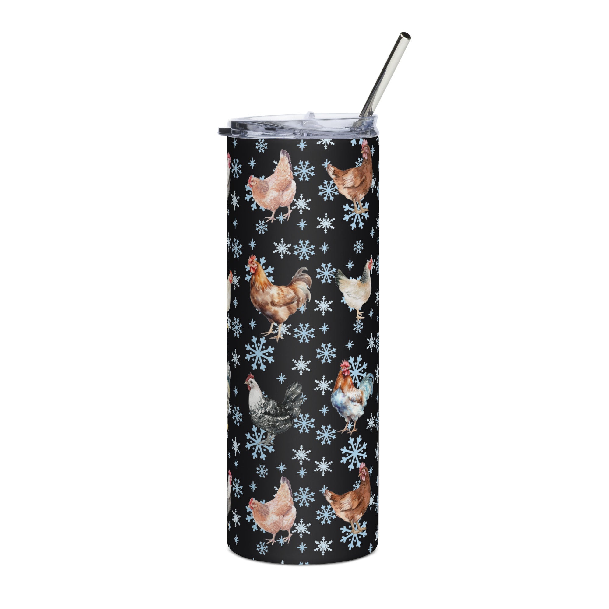 Chicken Snowflakes Stainless Steel Tumbler - Cluck It All Farms