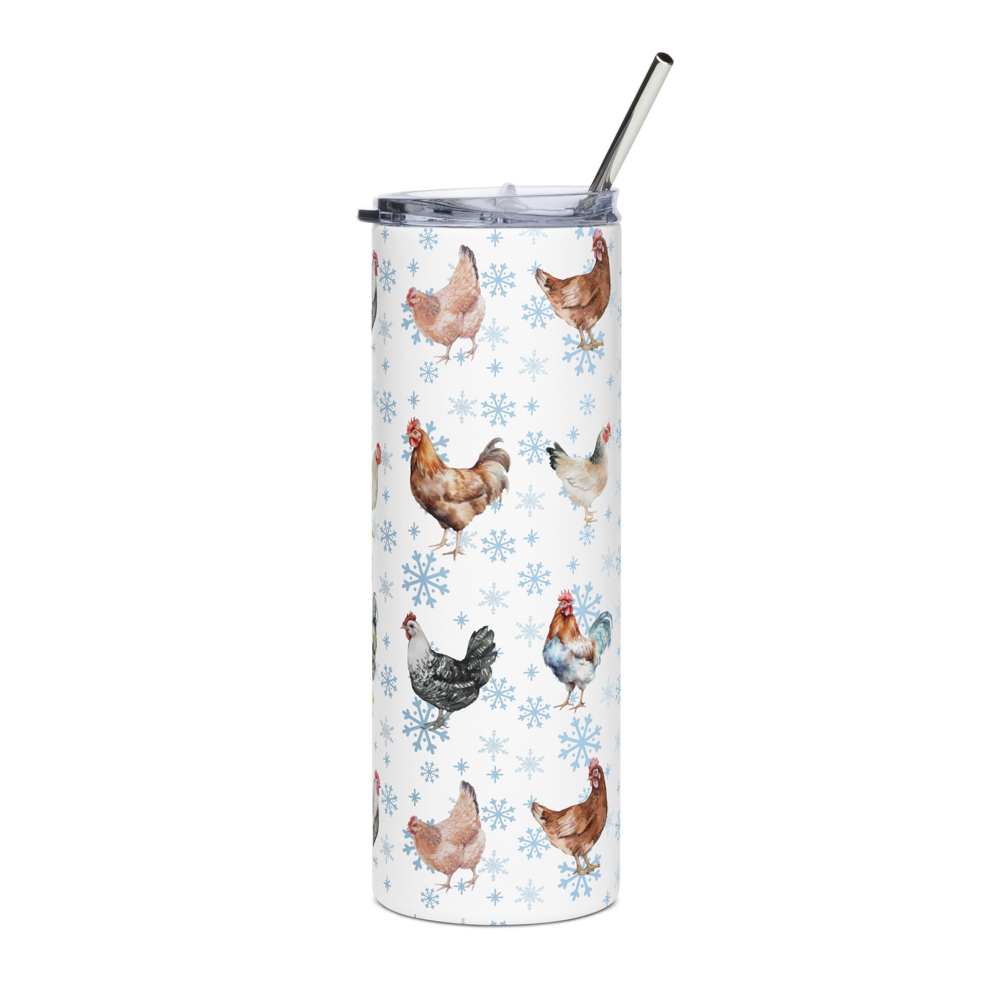 Chicken Snowflakes Stainless Steel Tumbler - Cluck It All Farms