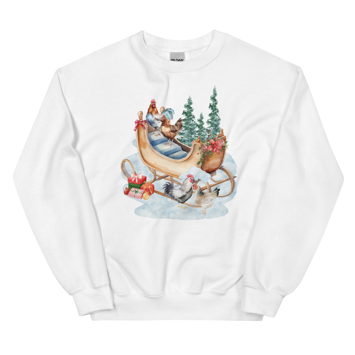 Chicken Winter Sleigh Unisex Sweatshirt - Cluck It All Farms