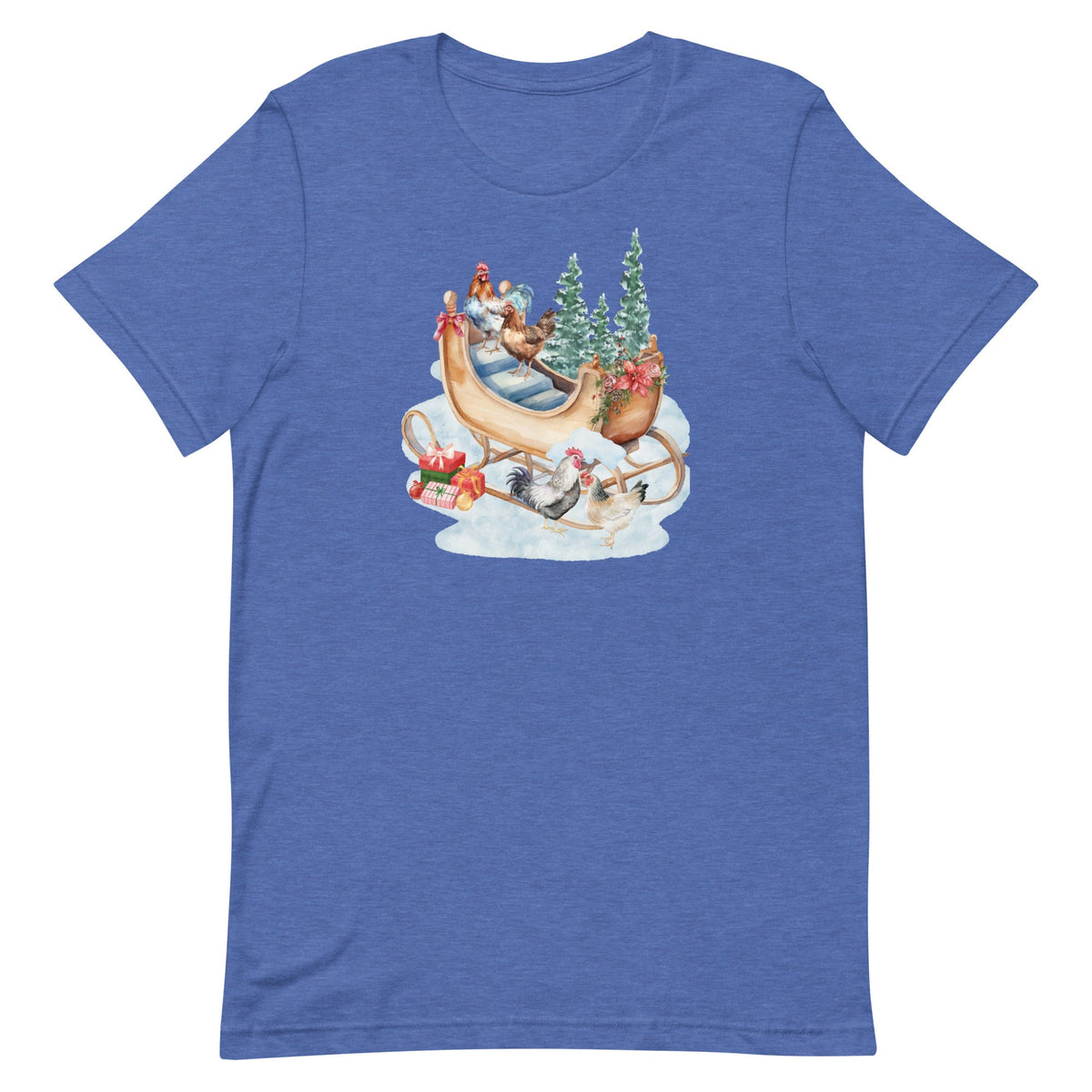 Chicken Winter Sleigh Unisex T-Shirt - Cluck It All Farms