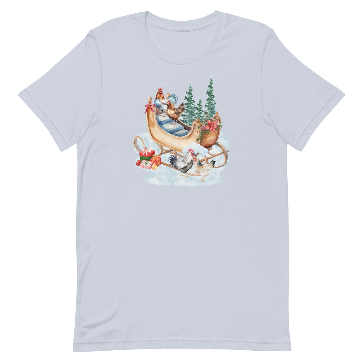 Chicken Winter Sleigh Unisex T-Shirt - Cluck It All Farms