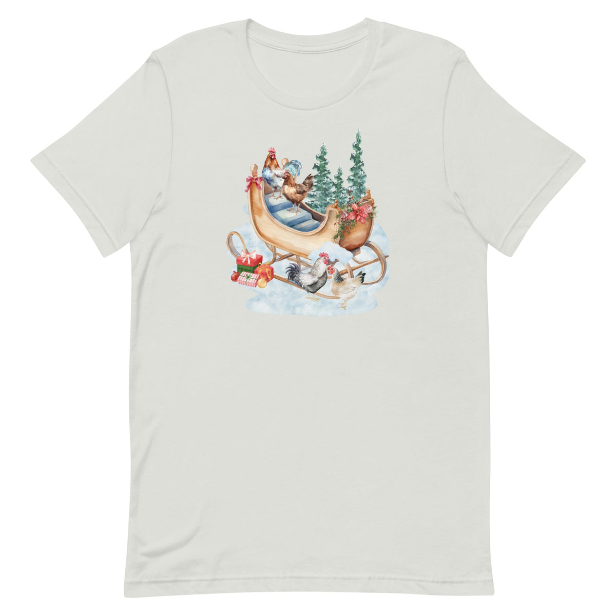 Chicken Winter Sleigh Unisex T-Shirt - Cluck It All Farms