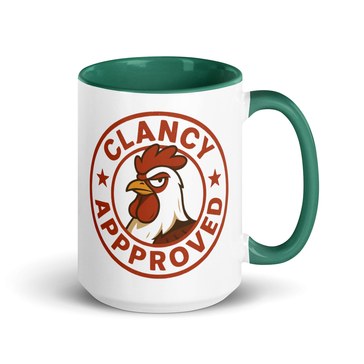 Clancy Approved Colored Mug - Cluck It All Farms