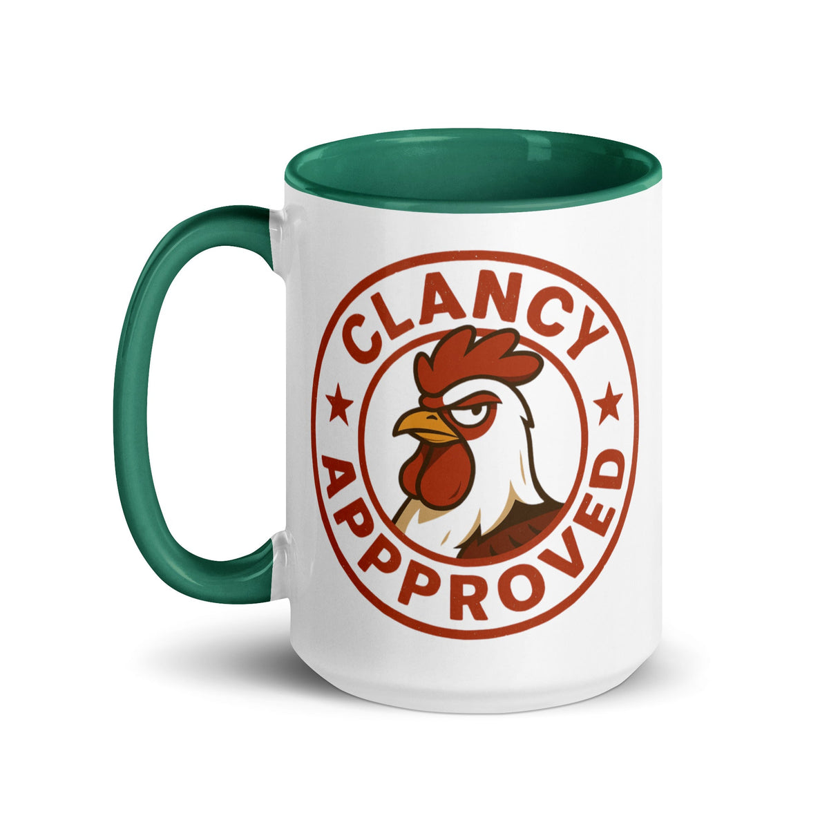 Clancy Approved Colored Mug - Cluck It All Farms