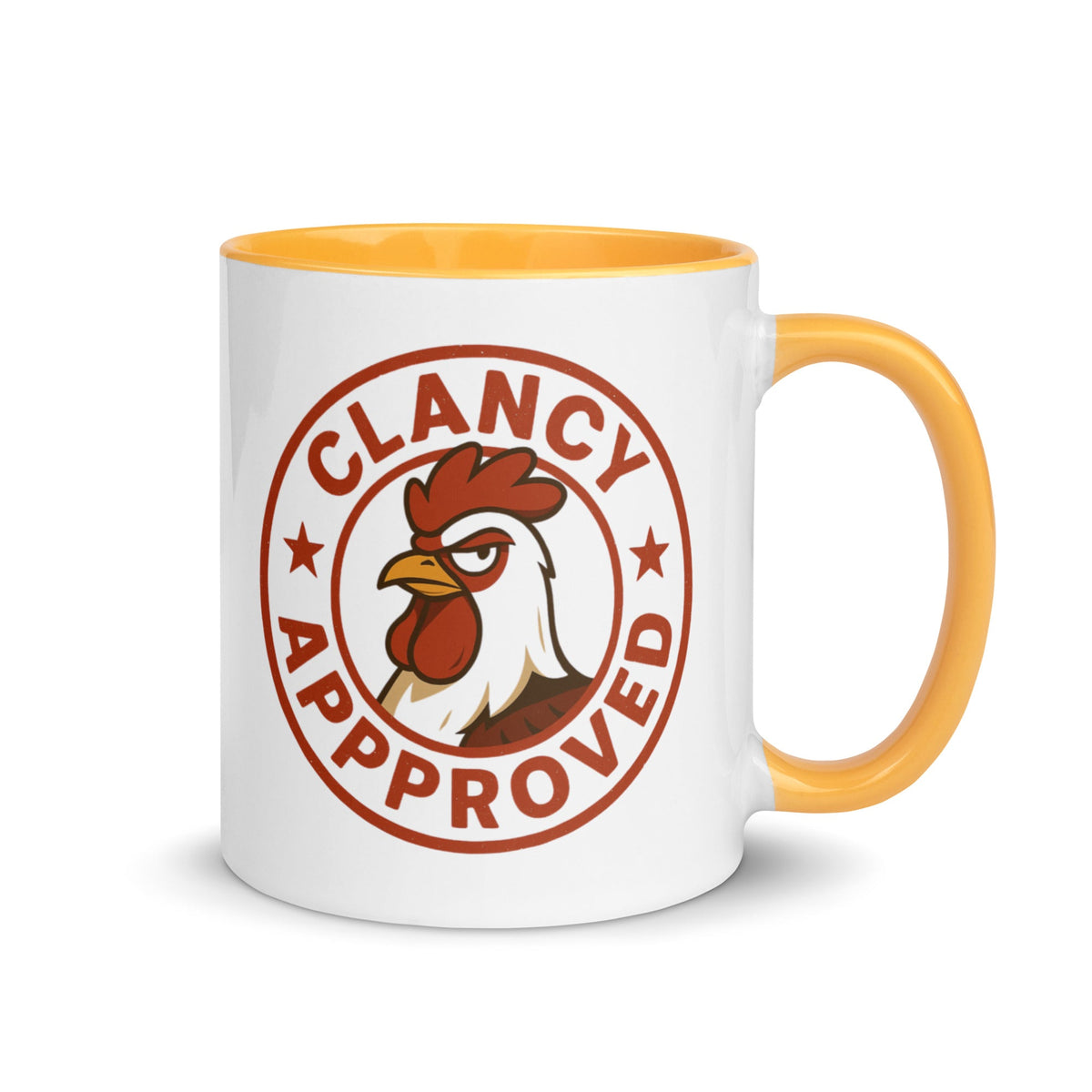 Clancy Approved Colored Mug - Cluck It All Farms