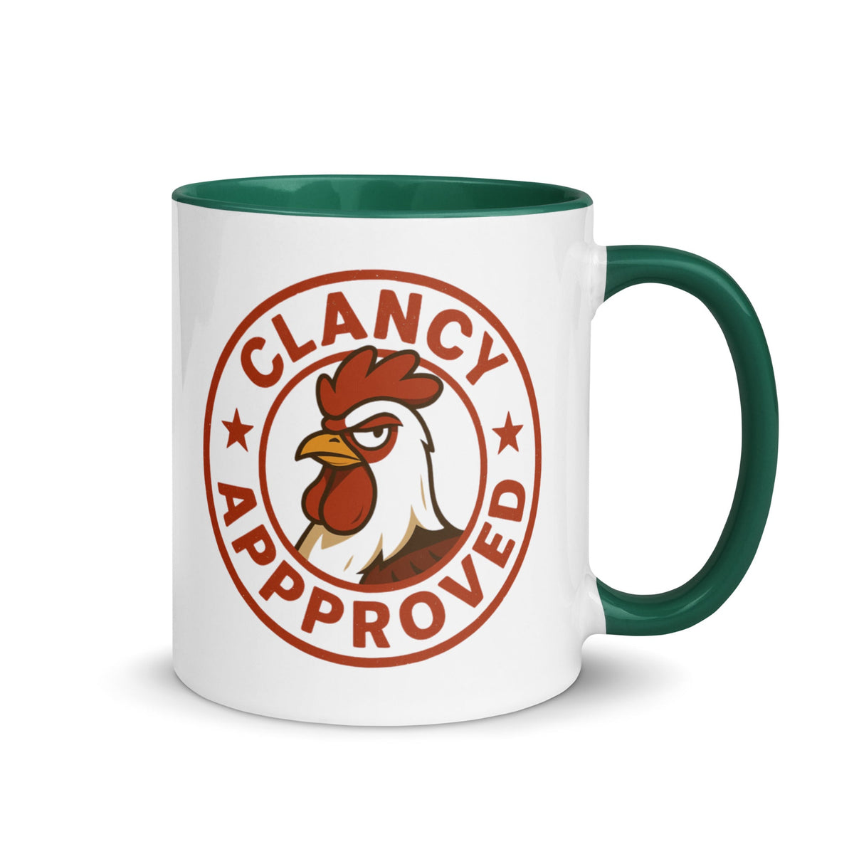 Clancy Approved Colored Mug - Cluck It All Farms
