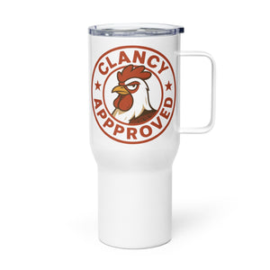 Clancy Approved Travel Mug with Handle - Cluck It All Farms