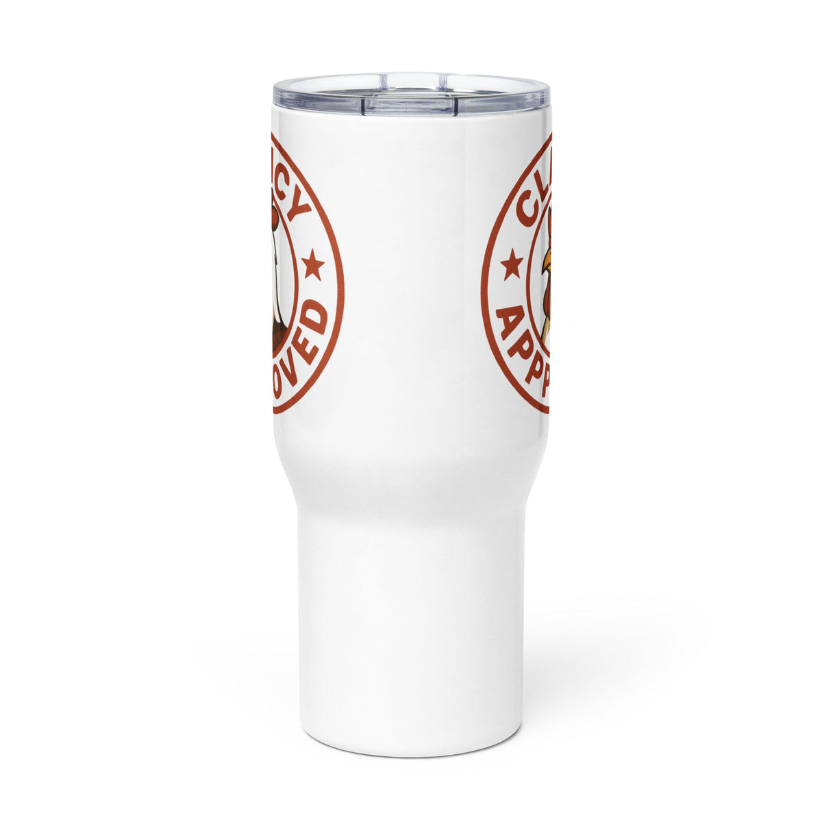 Clancy Approved Travel Mug with Handle - Cluck It All Farms