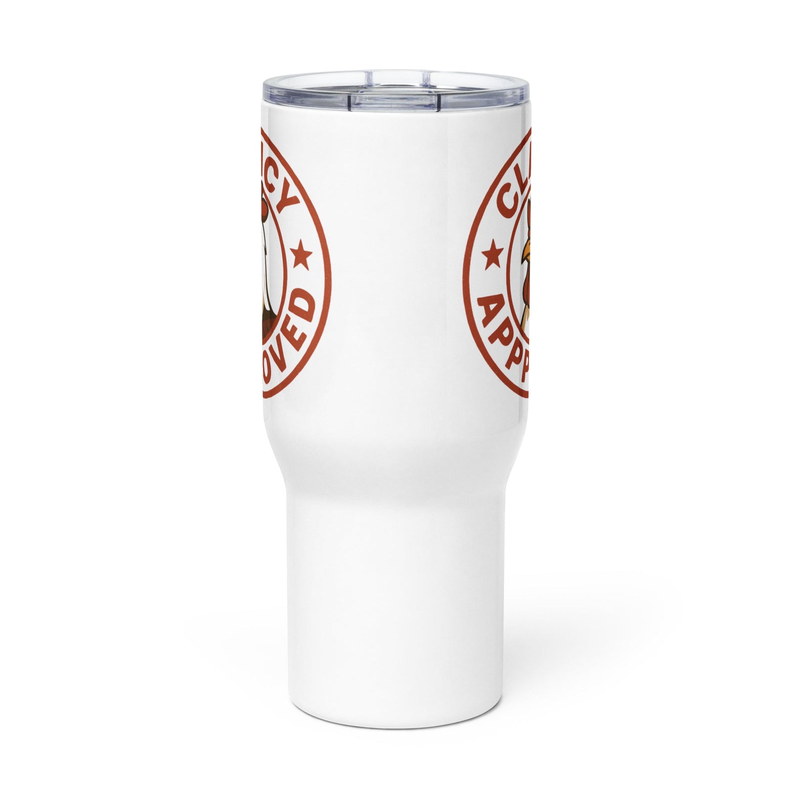 Clancy Approved Travel Mug with Handle - Cluck It All Farms