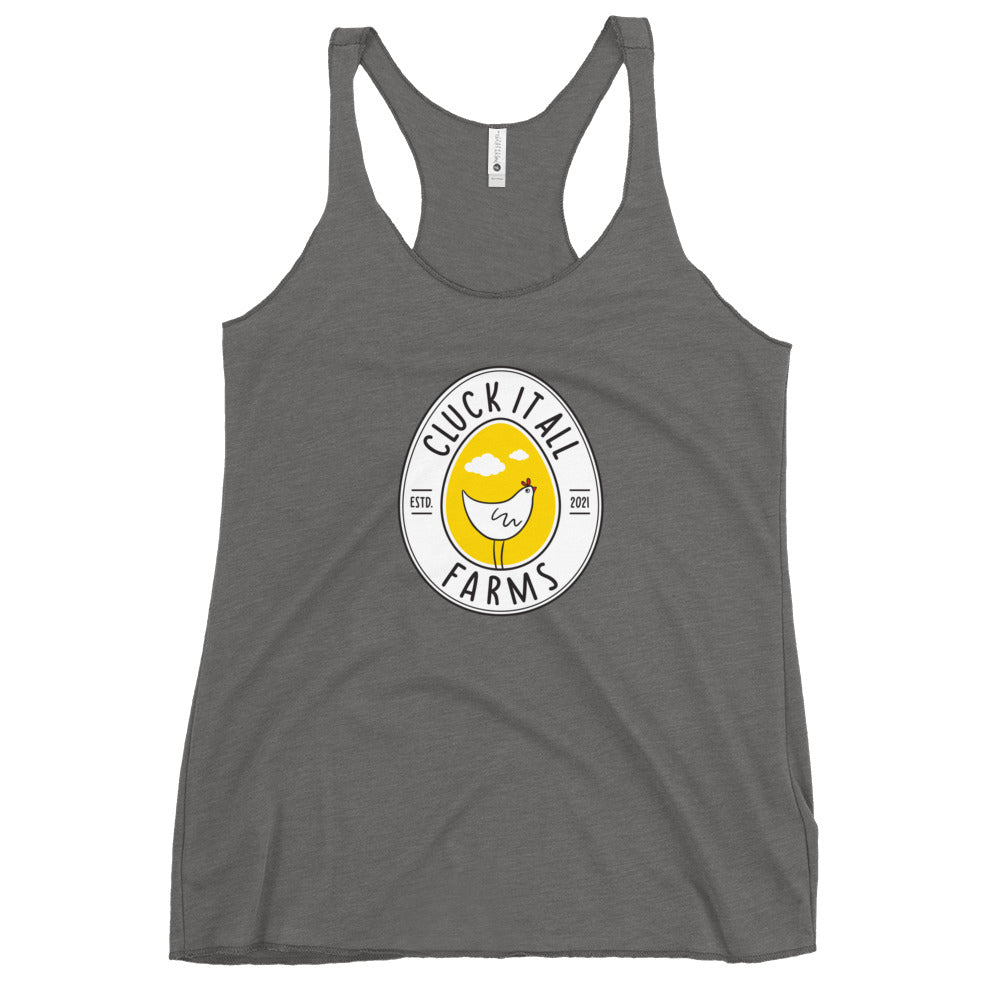 Cluck It All Farms Logo Women's Racerback Tank - Cluck It All Farms