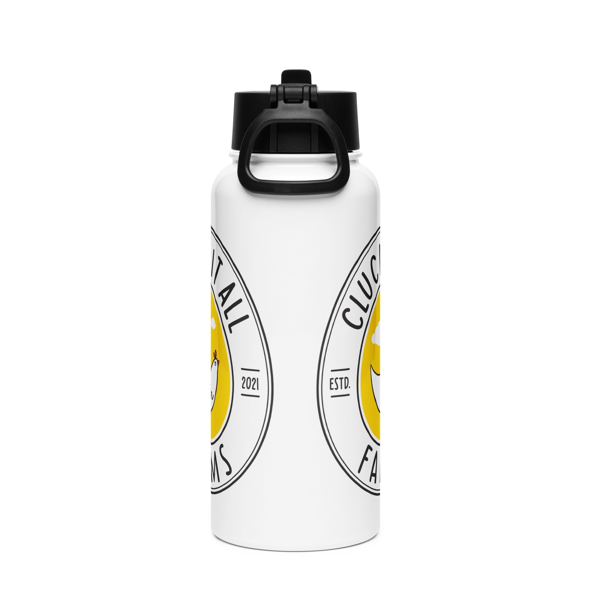 Cluck It All Farms Stainless Steel Water Bottle with Straw Lid - Cluck It All Farms