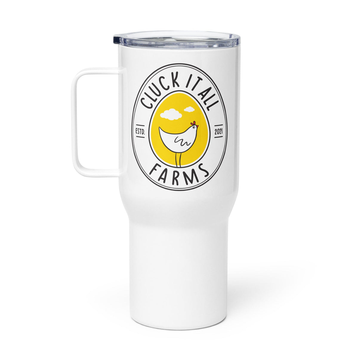 Cluck It All Farms Travel Mug With Handle - Cluck It All Farms